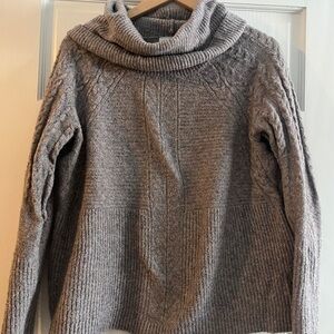Liz Claiborne Heather Gray Cowl Neck Sweater